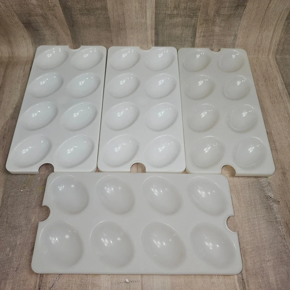 Tupperware Deviled Egg Replacement Trays Lot Of 8 Chickens Holders Farm